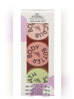 Brand New Studio Selection Skin Care Trio Set, 3 Pieces Bath Scrub, Body Butter.
